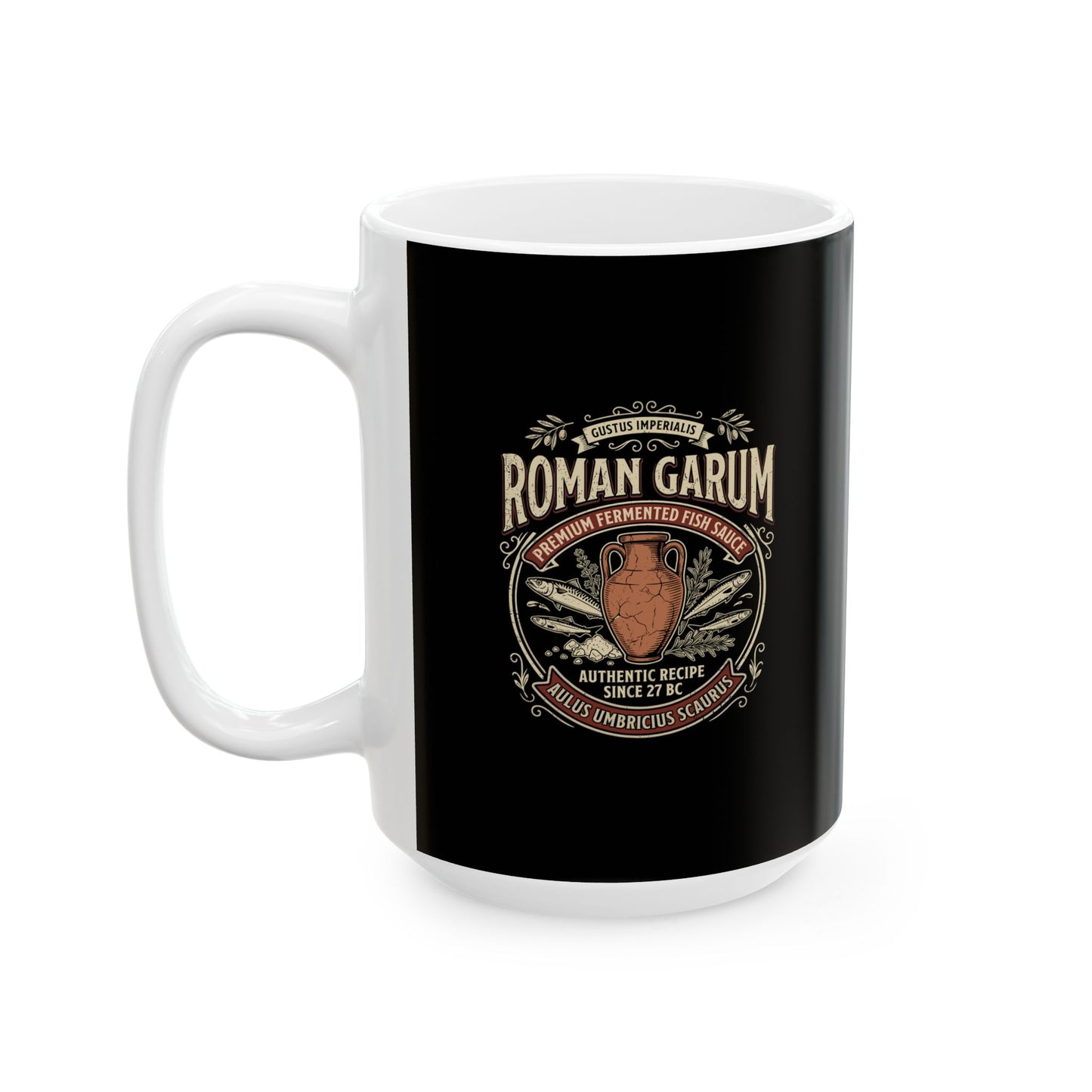 Premium Roman Garum Ceramic Mug, (11oz, 15oz)