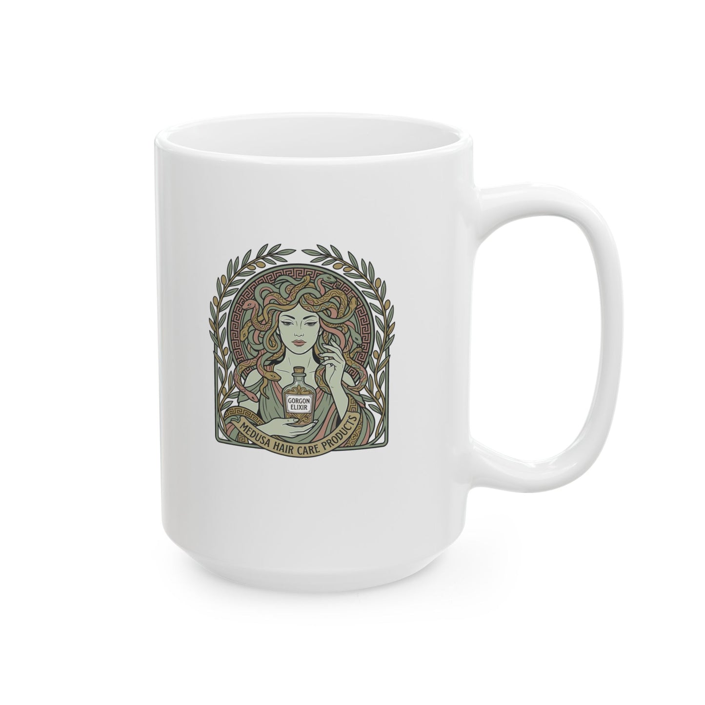 Medusa Hair Care Products Art Nouveau  Ceramic Mug, (11oz, 15oz)