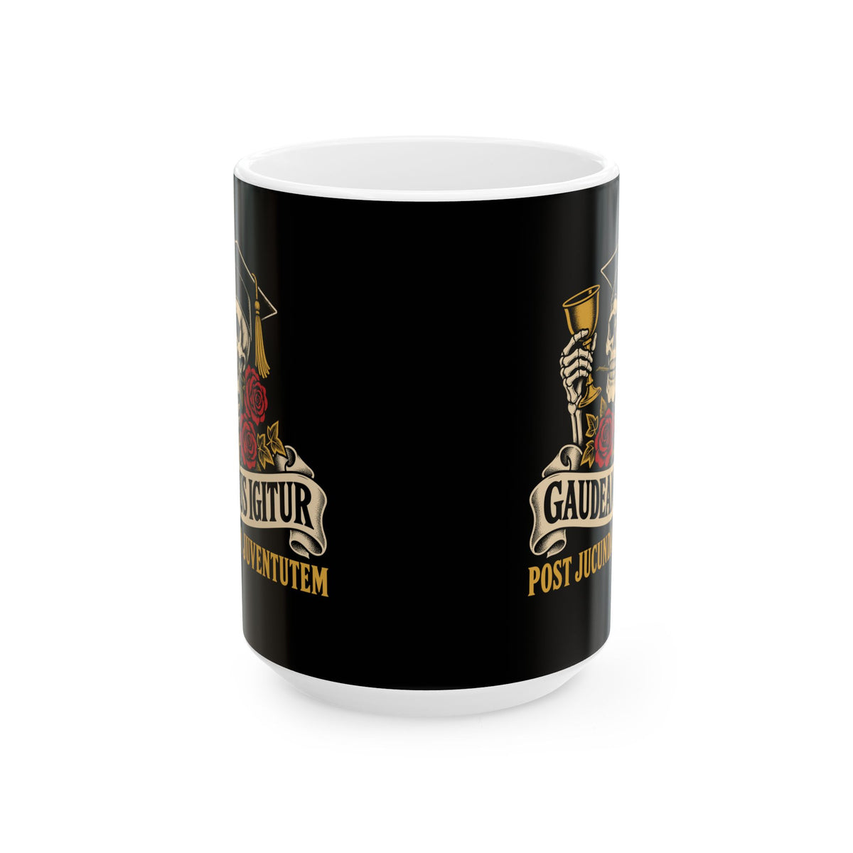 Gaudeamus Igitur Skull Ceramic Mug, (11oz, 15oz)