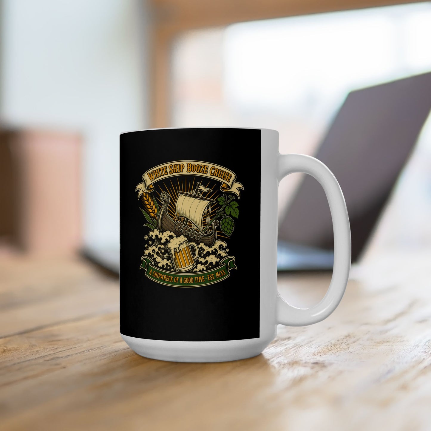 White Ship Booze Cruise Disaster Ceramic Mug, (11oz, 15oz)