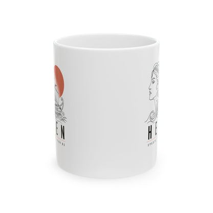 Helen of Troy Line Art Ceramic Mug, (11oz, 15oz)