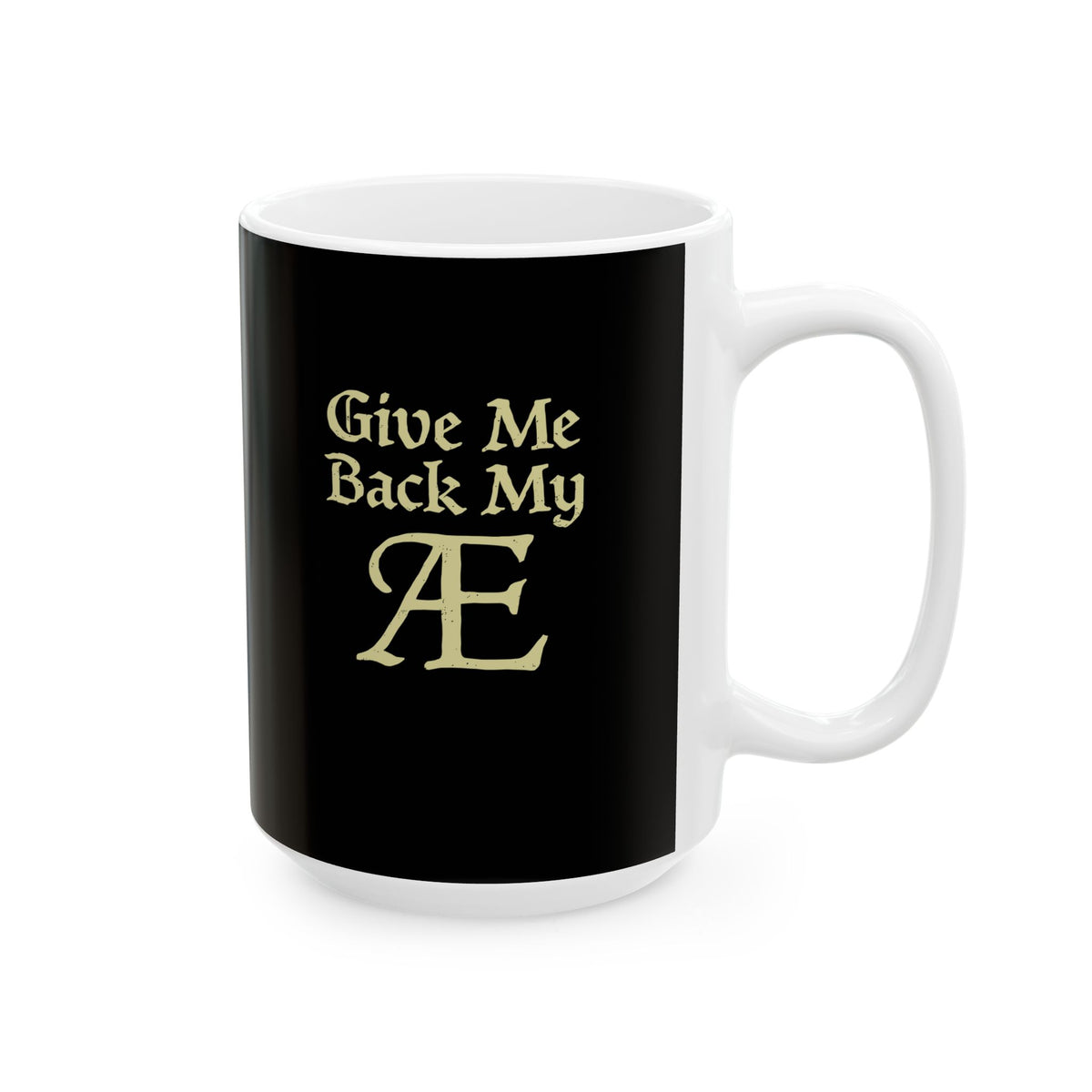 Old English Letter Ash Ceramic Mug, (11oz, 15oz)