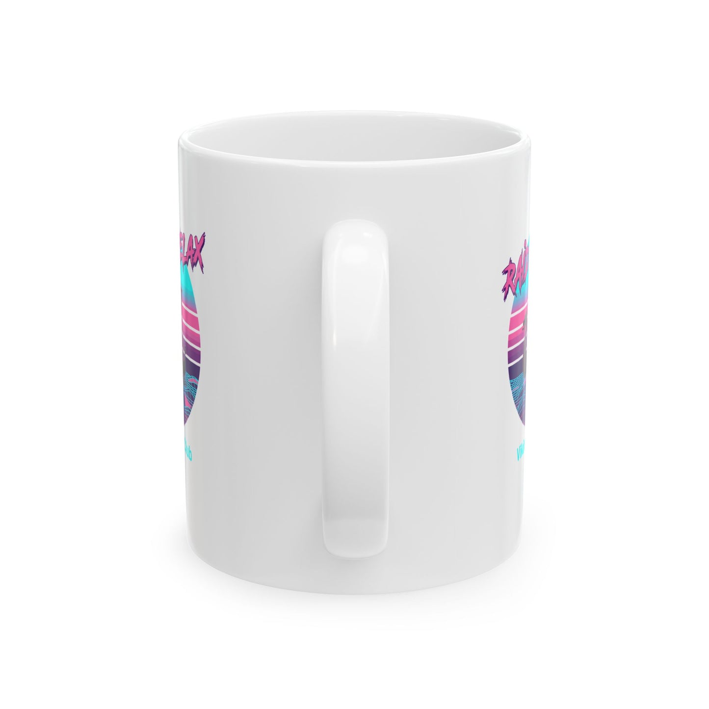 Viking Surf Club Raid & Relax Vaporwave Ceramic Mug, (11oz, 15oz)