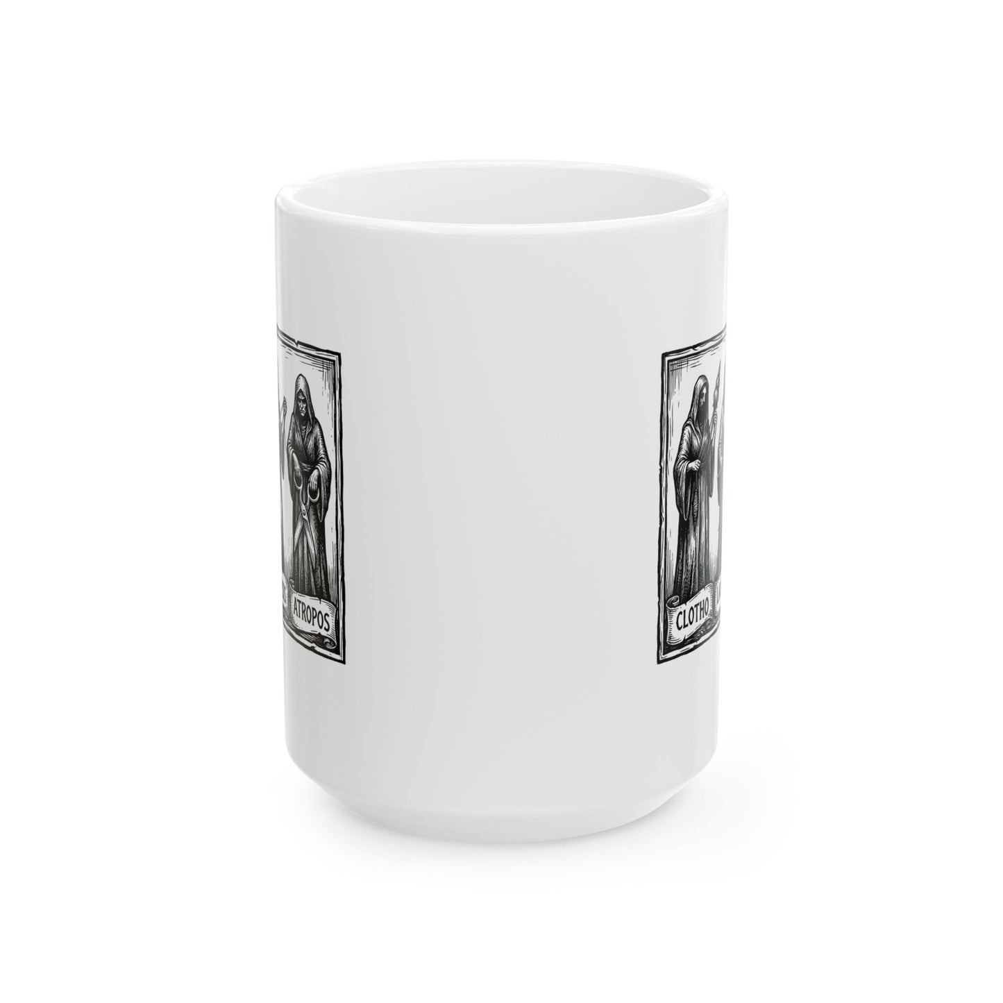 The 3 Fates Clotho Lachesis Atropos Ceramic Mug, (11oz, 15oz)