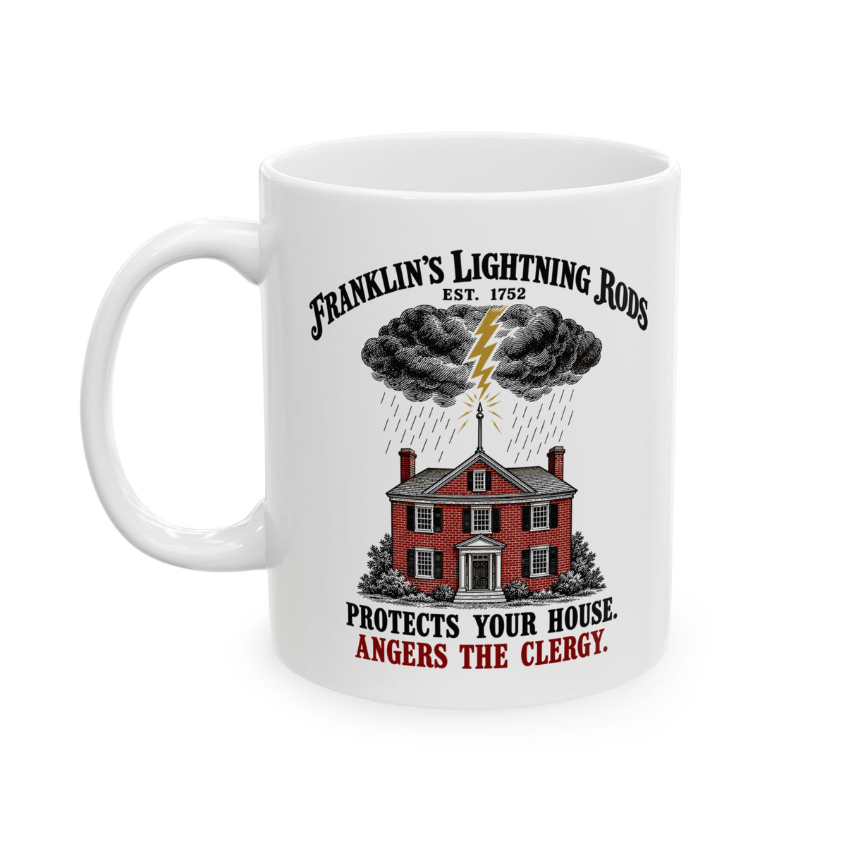 Franklin's Lightning Rods Ceramic Mug, (11oz, 15oz)