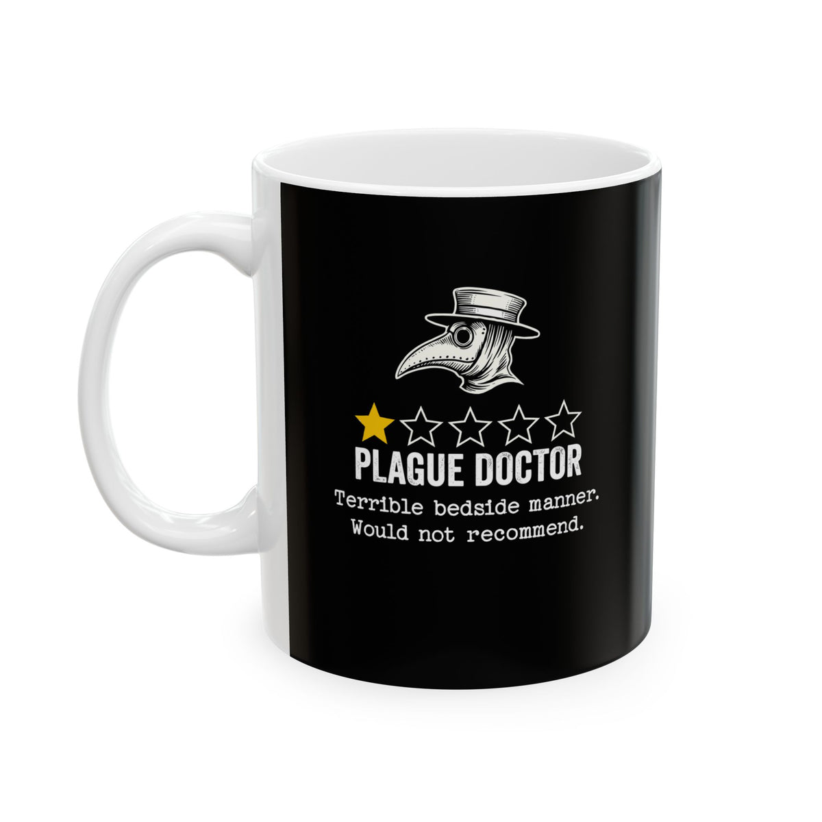 Plague Doctor Bad Review Ceramic Mug, (11oz, 15oz)