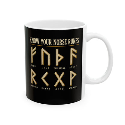 Know Your Norse Runes Ceramic Mug, (11oz, 15oz)