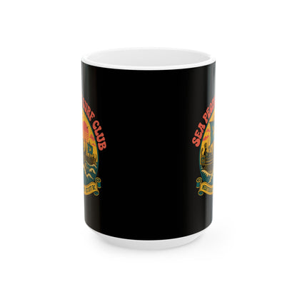 Sea People's Surf Club Ceramic Mug, (11oz, 15oz)