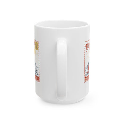 Mont Saint Michel Postcard Ceramic Mug, (11oz, 15oz)