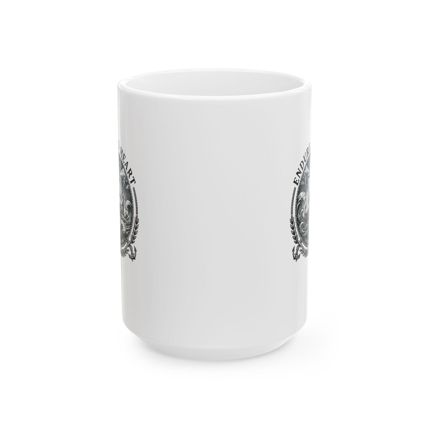 Odysseus Endure o Heart Quote Ceramic Mug, (11oz, 15oz)