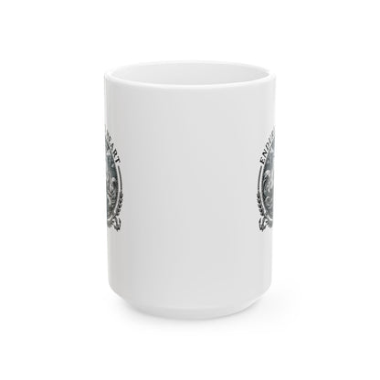 Odysseus Endure o Heart Quote Ceramic Mug, (11oz, 15oz)