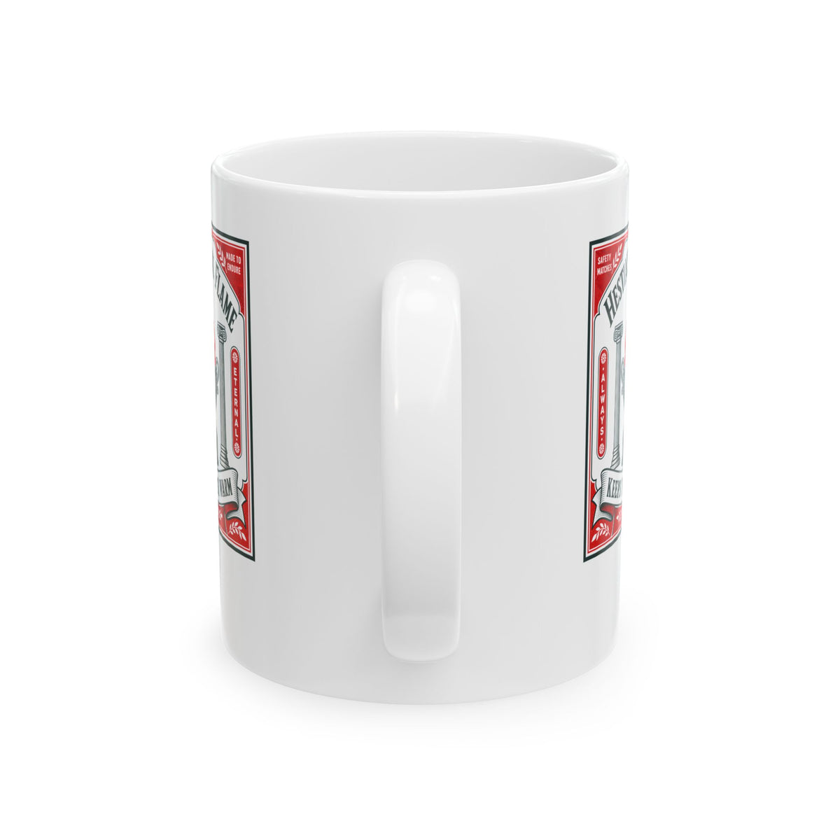 Hestia's Eternal Flame Ceramic Mug, (11oz, 15oz)
