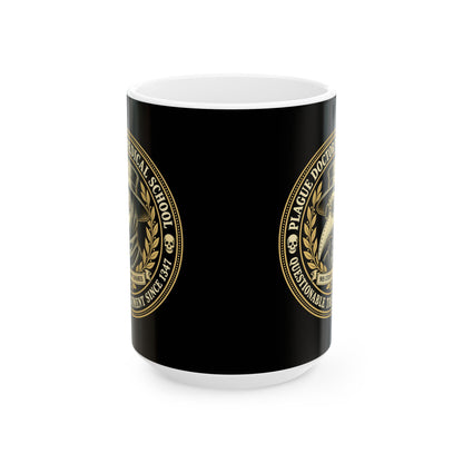 Plague Doctor Medical School Seal Ceramic Mug, (11oz, 15oz)