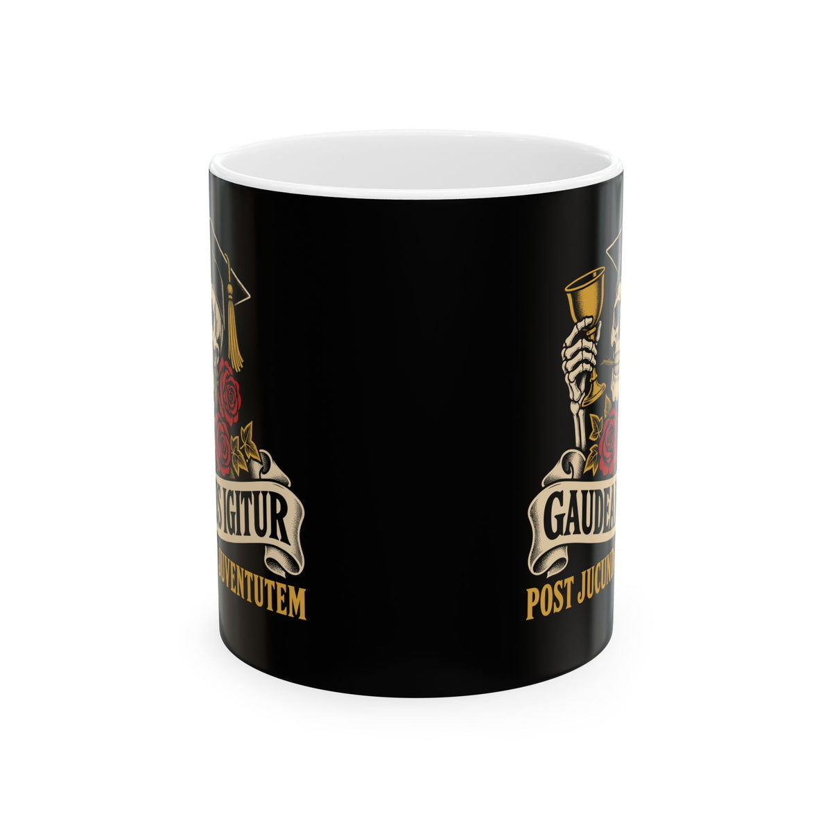 Gaudeamus Igitur Skull Ceramic Mug, (11oz, 15oz)