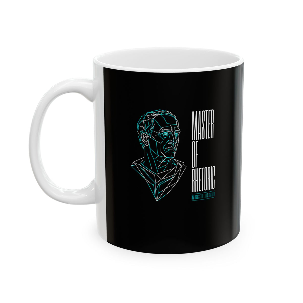Cicero Master of Rhetoric Line Art Ceramic Mug, (11oz, 15oz)