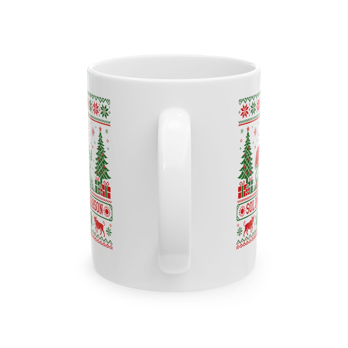 Sol Invictus Season Ugly Sweater Style Ceramic Mug, (11oz, 15oz)
