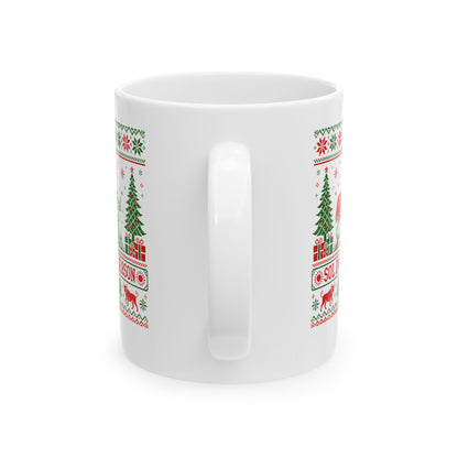 Sol Invictus Season Ugly Sweater Style Ceramic Mug, (11oz, 15oz)