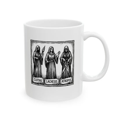 The 3 Fates Clotho Lachesis Atropos Ceramic Mug, (11oz, 15oz)