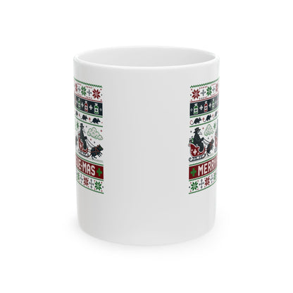 Ugly Sweater Style Merry Plaguemas Ceramic Mug, (11oz, 15oz)