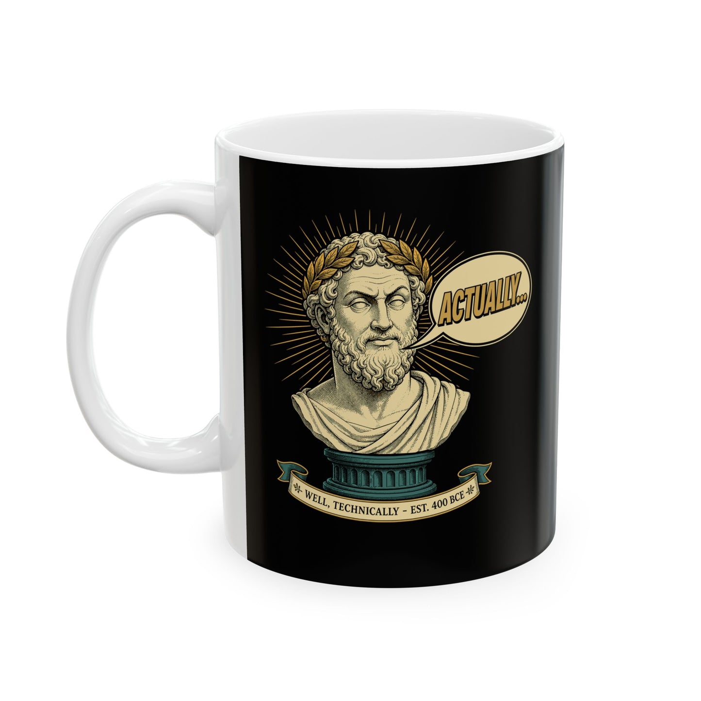 Actually... Pedantic Philosopher Bust Ceramic Mug, (11oz, 15oz)