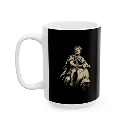 Julius Caesar on Vespa Ceramic Mug, (11oz, 15oz)