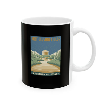 Visit Elysian Fields Retro Tourism Ceramic Mug, (11oz, 15oz)