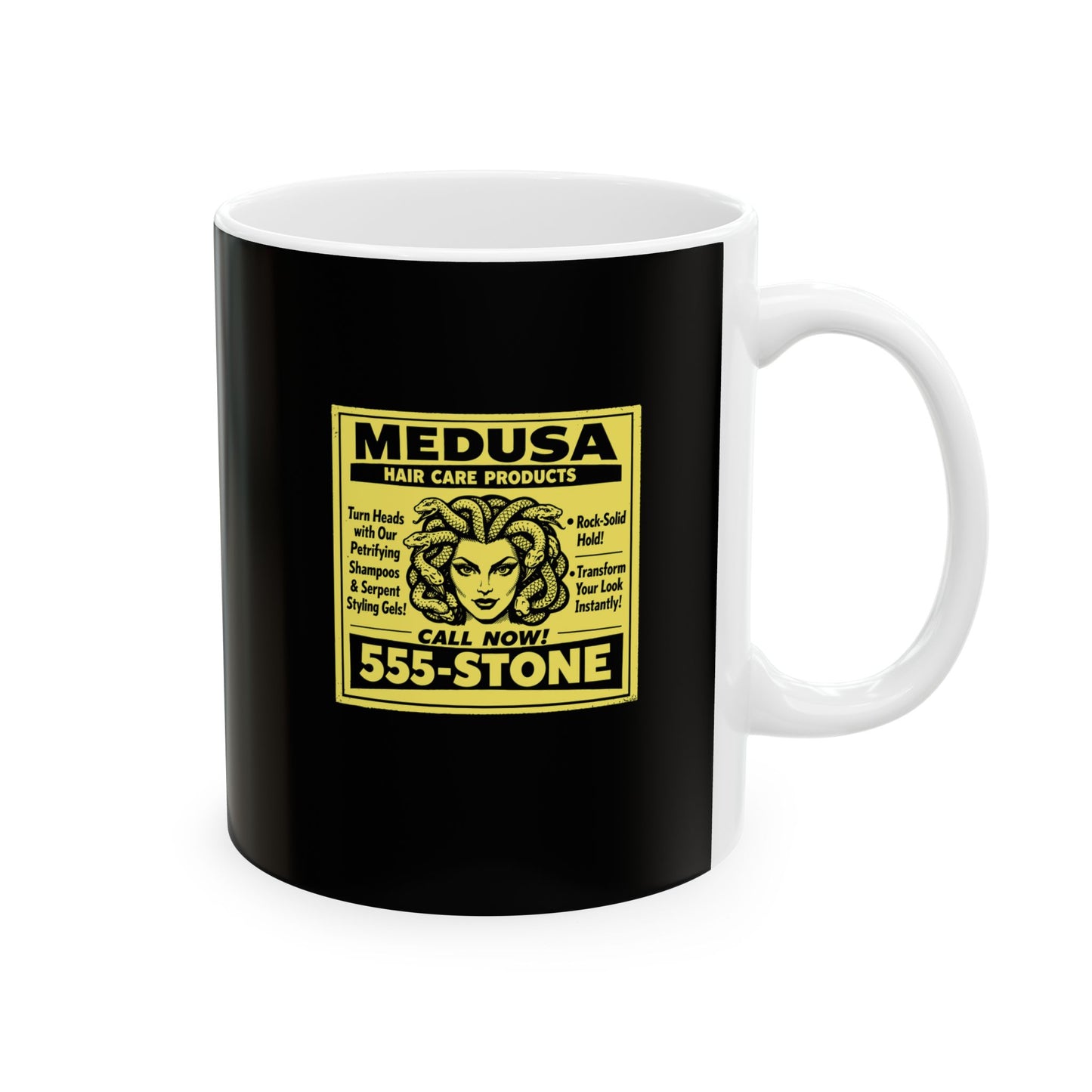 Medusa Hair Care Products Vintage Ad Style Ceramic Mug, (11oz, 15oz)
