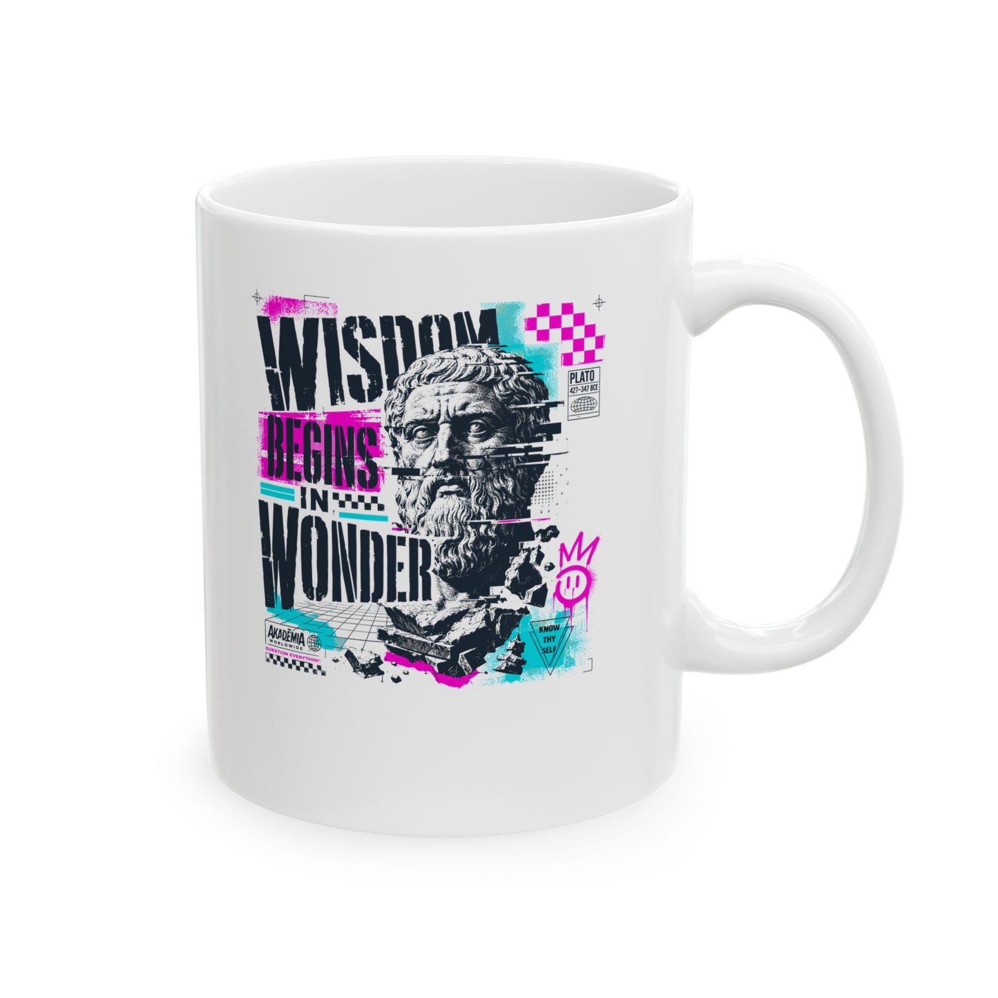 Plato Wisdom Begins in Wonder Ceramic Mug, (11oz, 15oz)