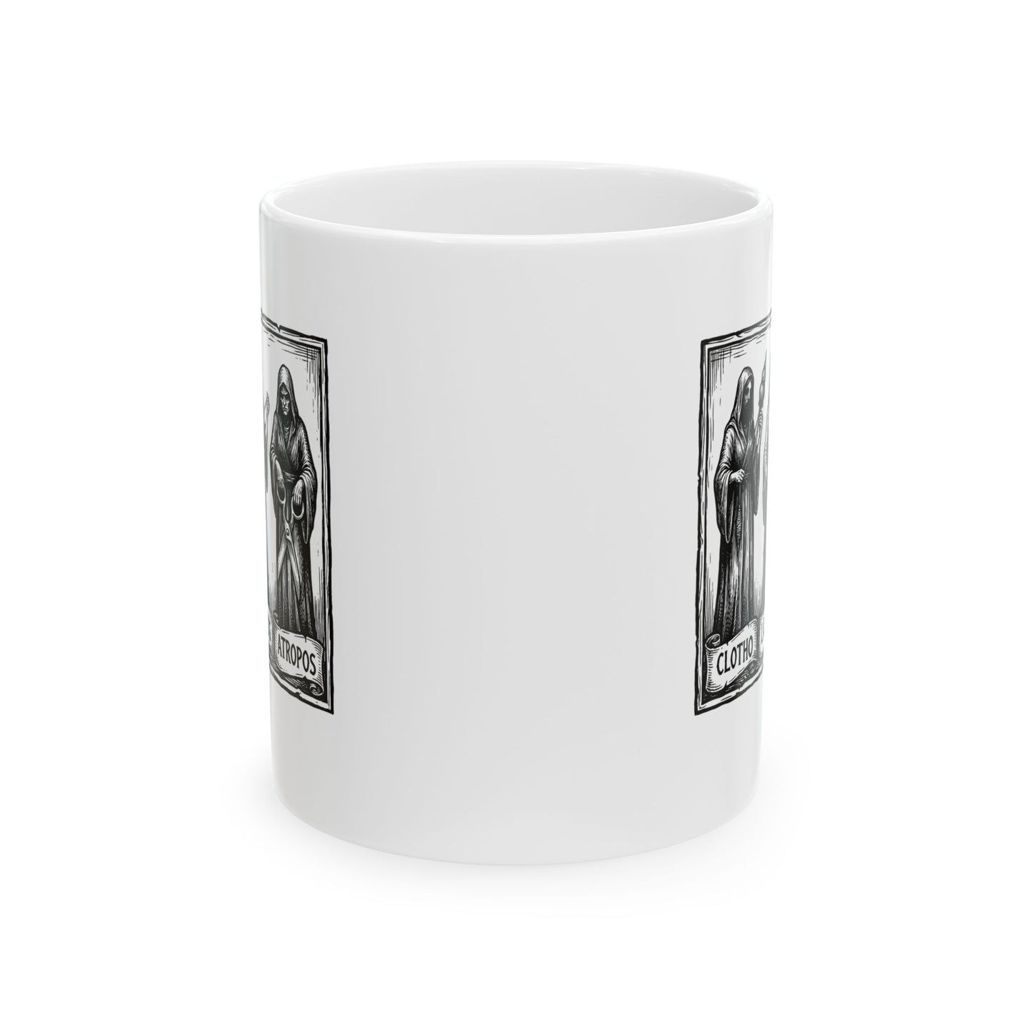 The 3 Fates Clotho Lachesis Atropos Ceramic Mug, (11oz, 15oz)