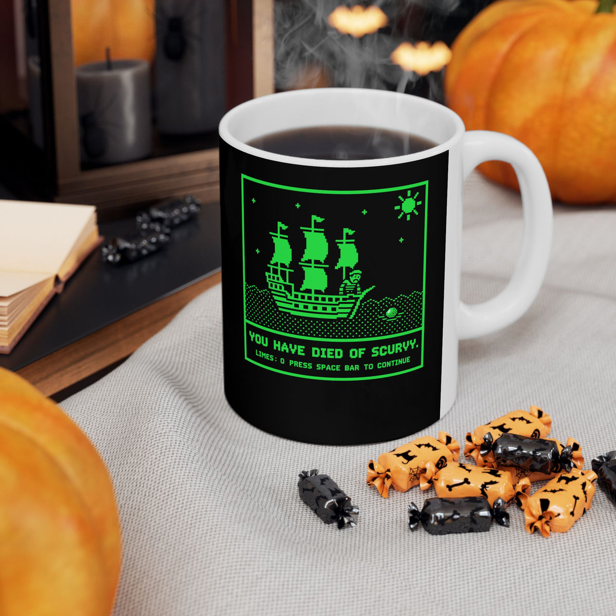 8 Bit Died of Scurvy Ceramic Mug, (11oz, 15oz)