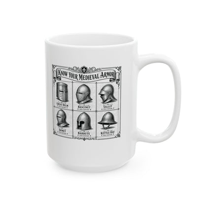 Medieval Armor Helmets Ceramic Mug, (11oz, 15oz)