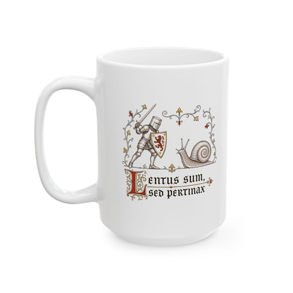 Knight vs Snail Marginalia Ceramic Mug, (11oz, 15oz)