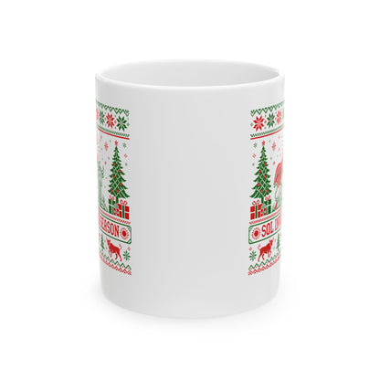Sol Invictus Season Ugly Sweater Style Ceramic Mug, (11oz, 15oz)