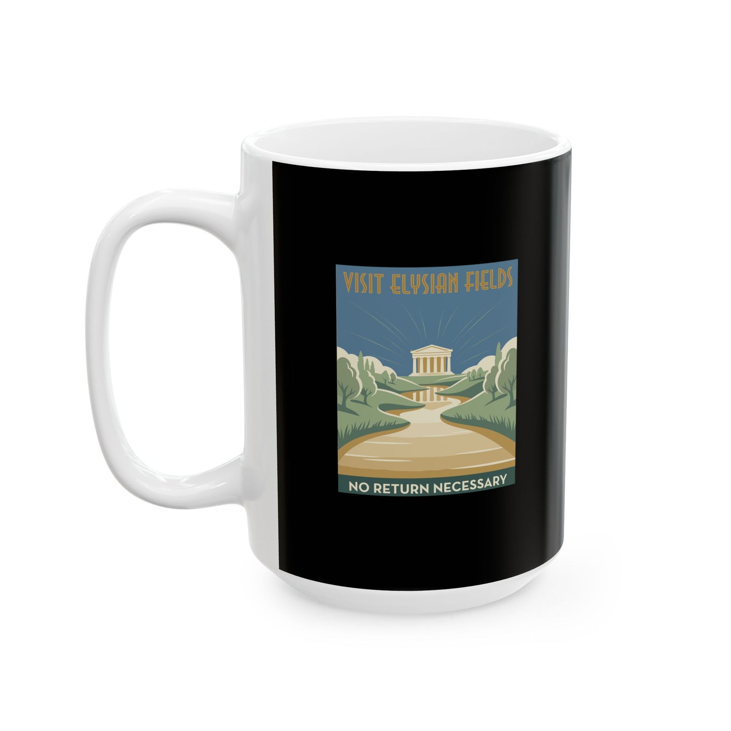 Visit Elysian Fields Retro Tourism Ceramic Mug, (11oz, 15oz)