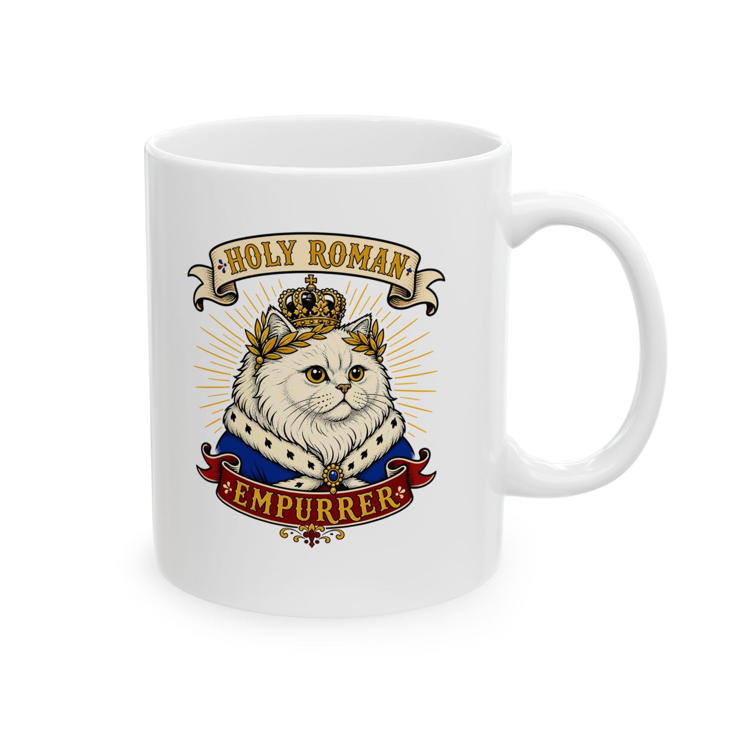 Holy Roman Empurrer Cat Ceramic Mug, (11oz, 15oz)
