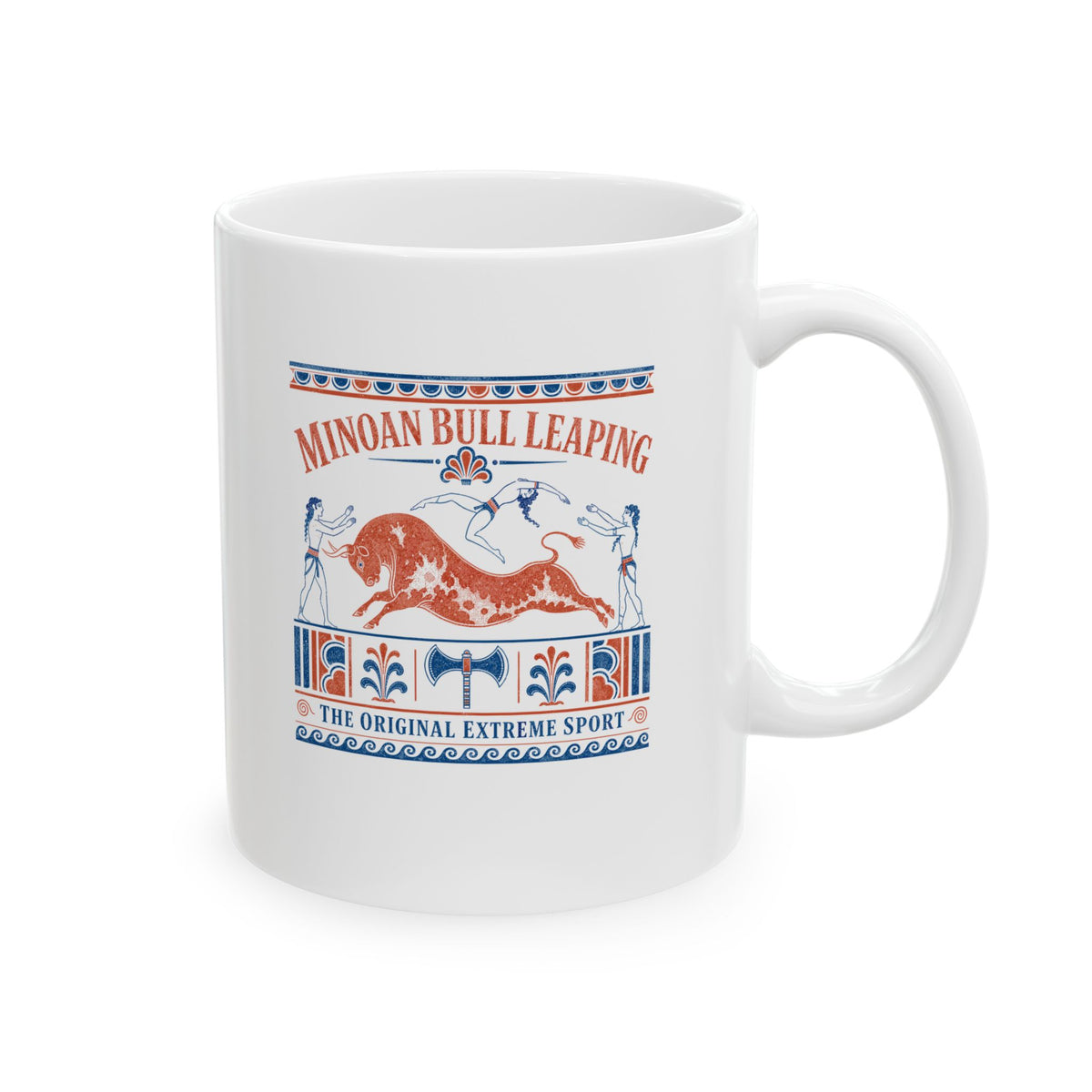 Minoan Bull Leaping Extreme Sport Ceramic Mug, (11oz, 15oz)