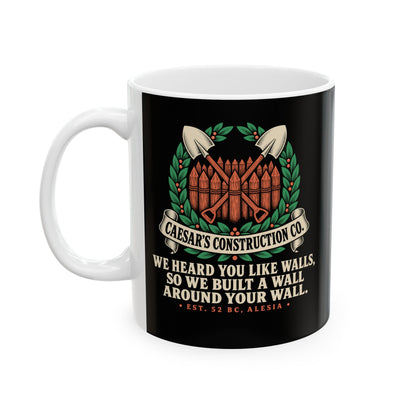 Caesar's Construction Co Crossed Shovels Ceramic Mug, (11oz, 15oz)