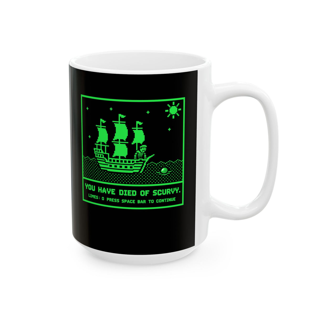8 Bit Died of Scurvy Ceramic Mug, (11oz, 15oz)