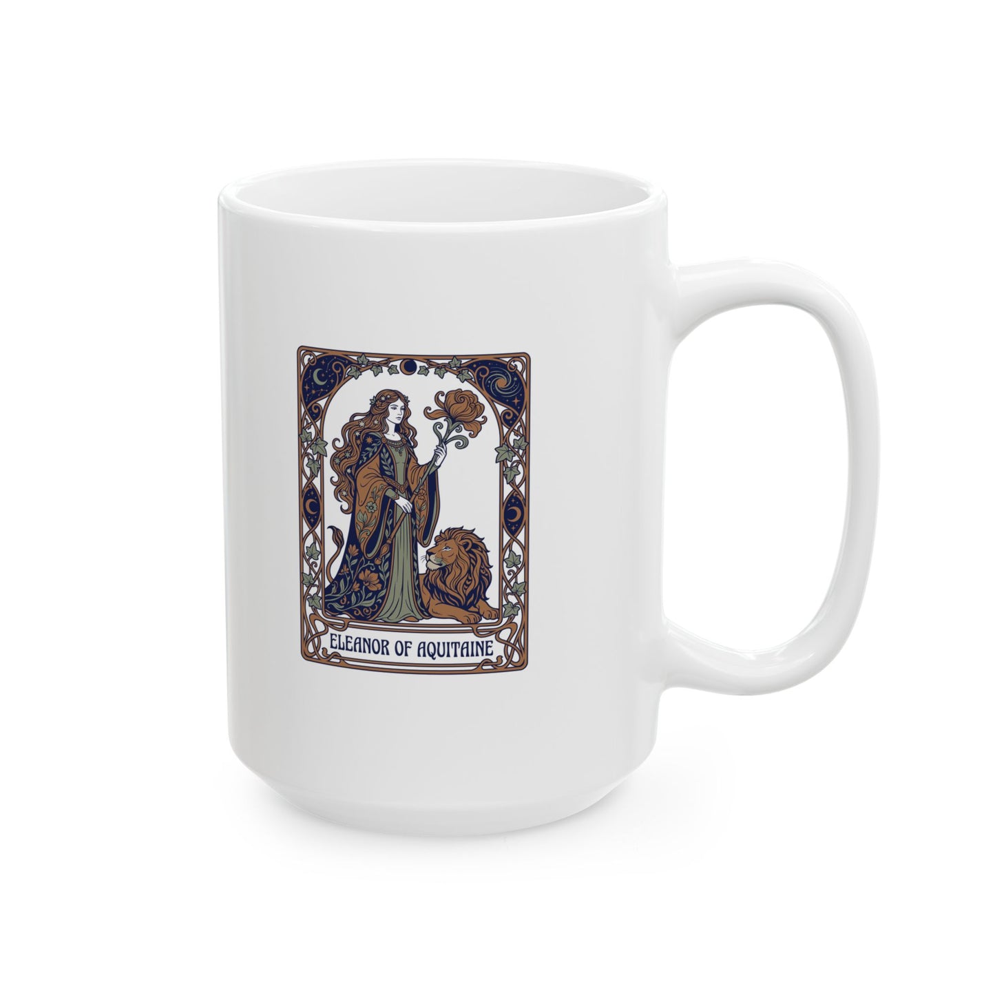 Eleanor of Aquitaine Art Nouveau Ceramic Mug, (11oz, 15oz)
