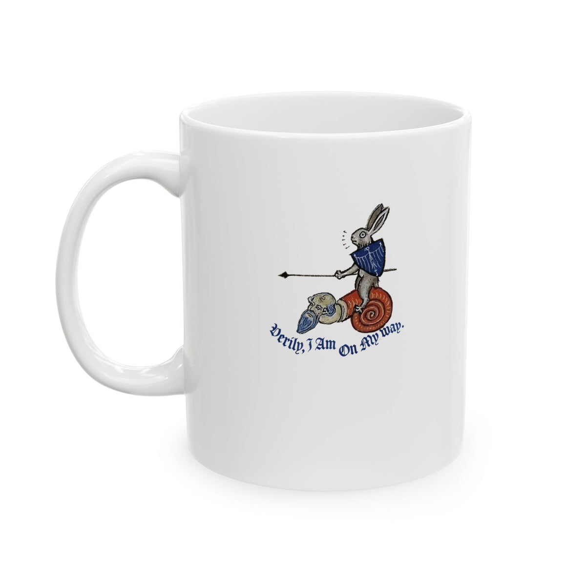 Medieval Marginalia Rabbit Snail Ceramic Mug, (11oz, 15oz)