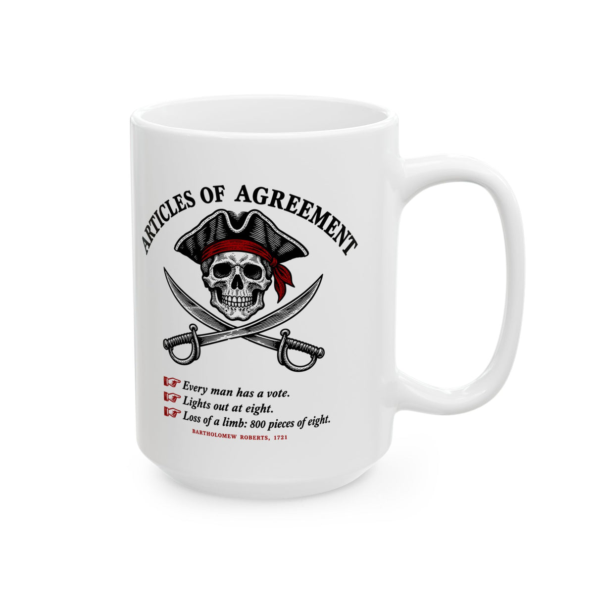 Articles of Agreement Pirate Code Ceramic Mug, (11oz, 15oz)