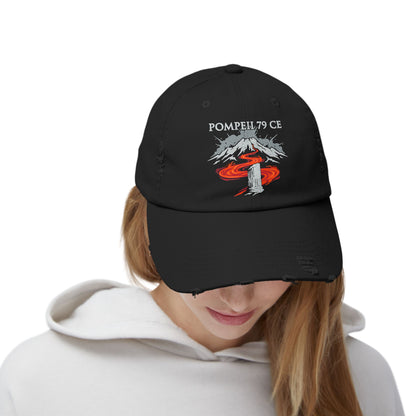 Pompeii 79 CE Vesuvius Unisex Distressed Cap