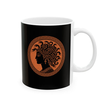 Medusa Ancient Pottery Style Ceramic Mug, (11oz, 15oz)
