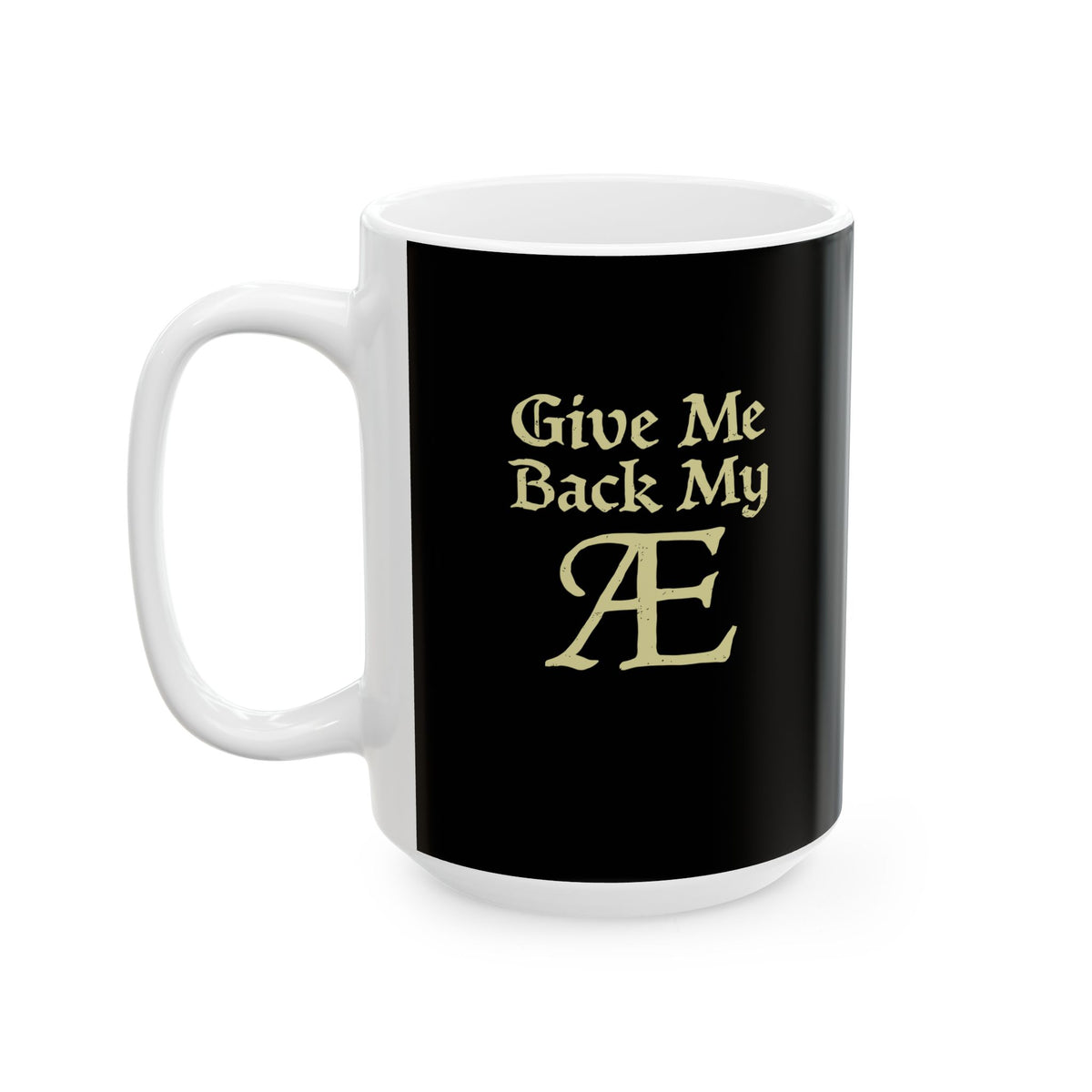 Old English Letter Ash Ceramic Mug, (11oz, 15oz)