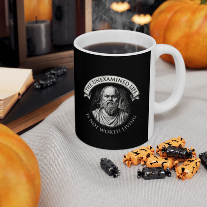 Socrates An Unexamined Life Is Not Worth Living Quote Ceramic Mug, (11oz, 15oz)