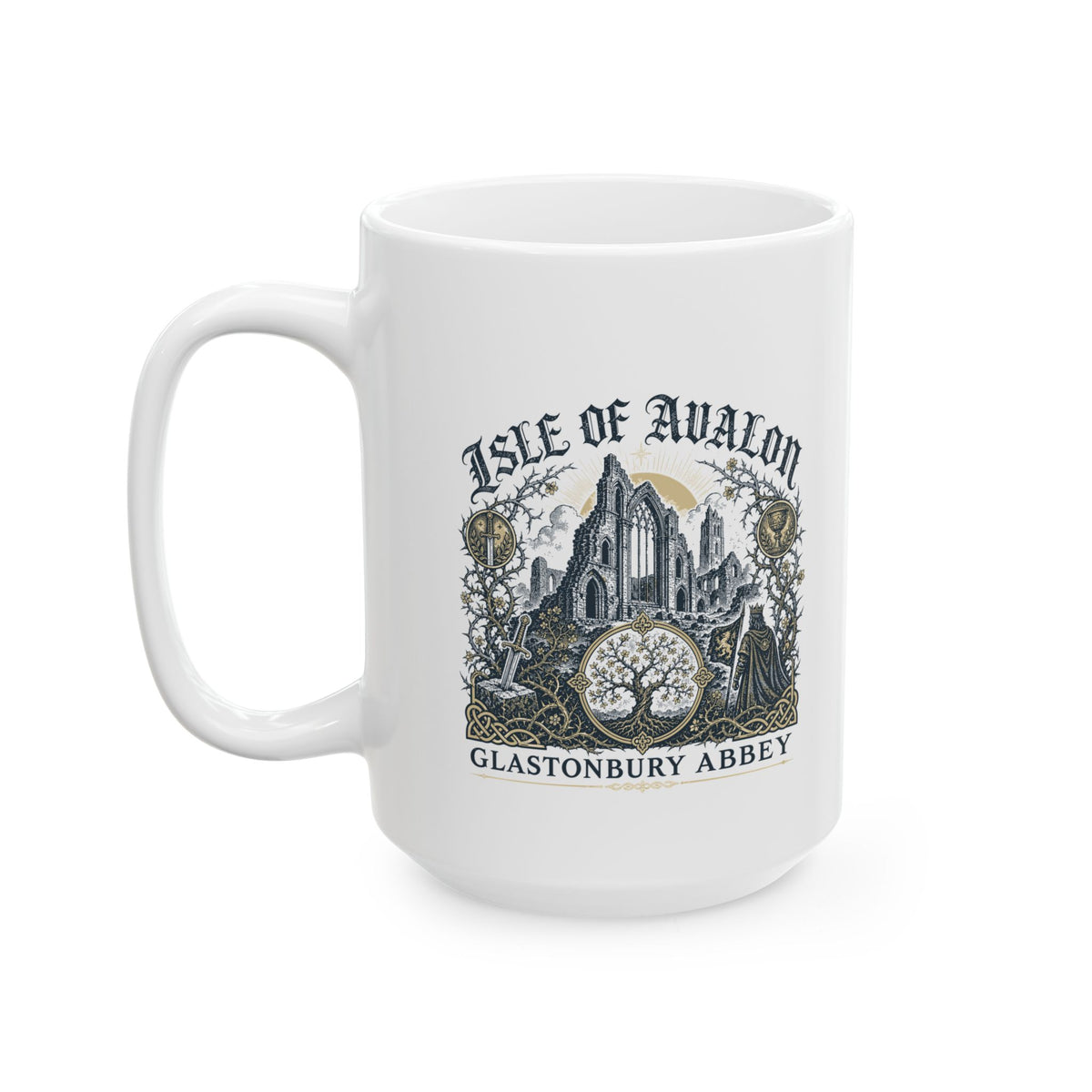 Glastonbury Abbey Isle of Avalon Ceramic Mug, (11oz, 15oz)