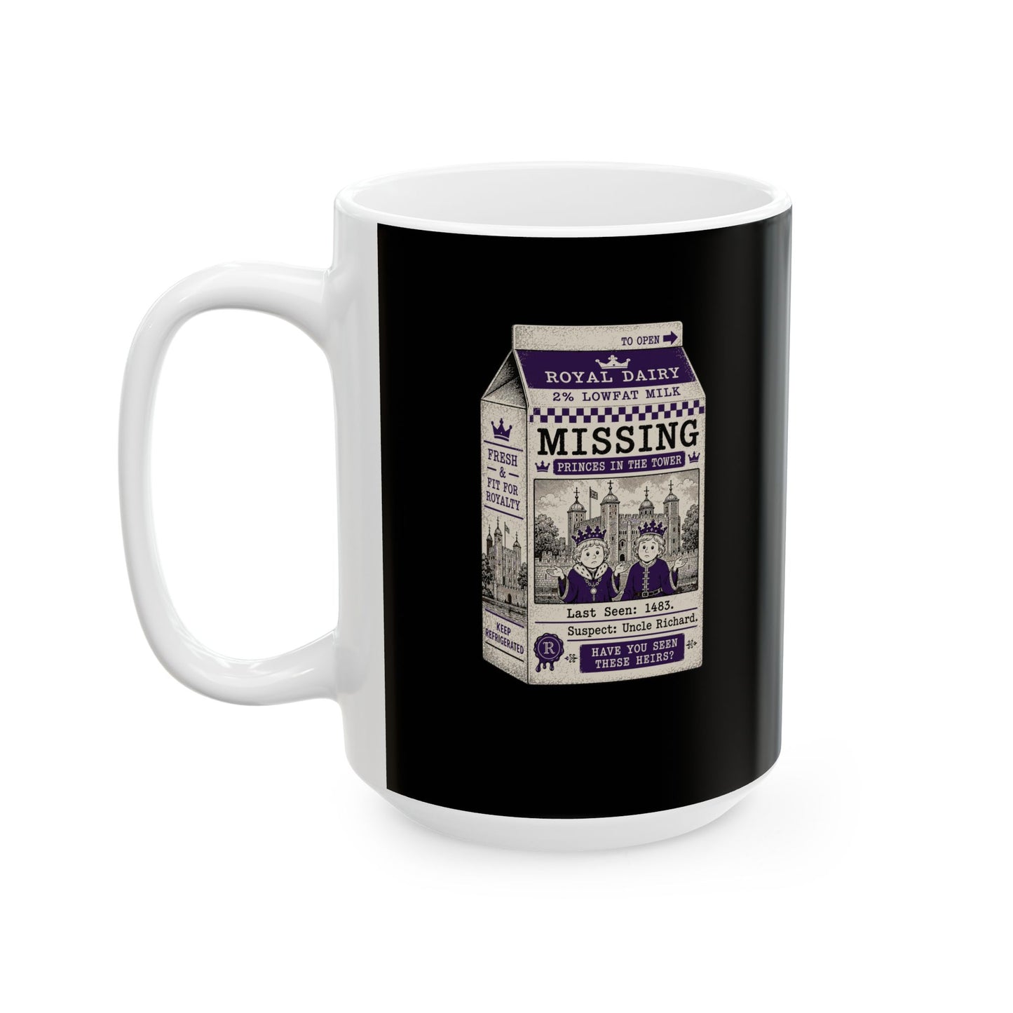 Princes in the Tower Missing Milk Carton Ceramic Mug, (11oz, 15oz)