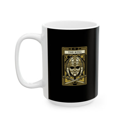 Sutton Hoo Saxon King Tarot Ceramic Mug, (11oz, 15oz)