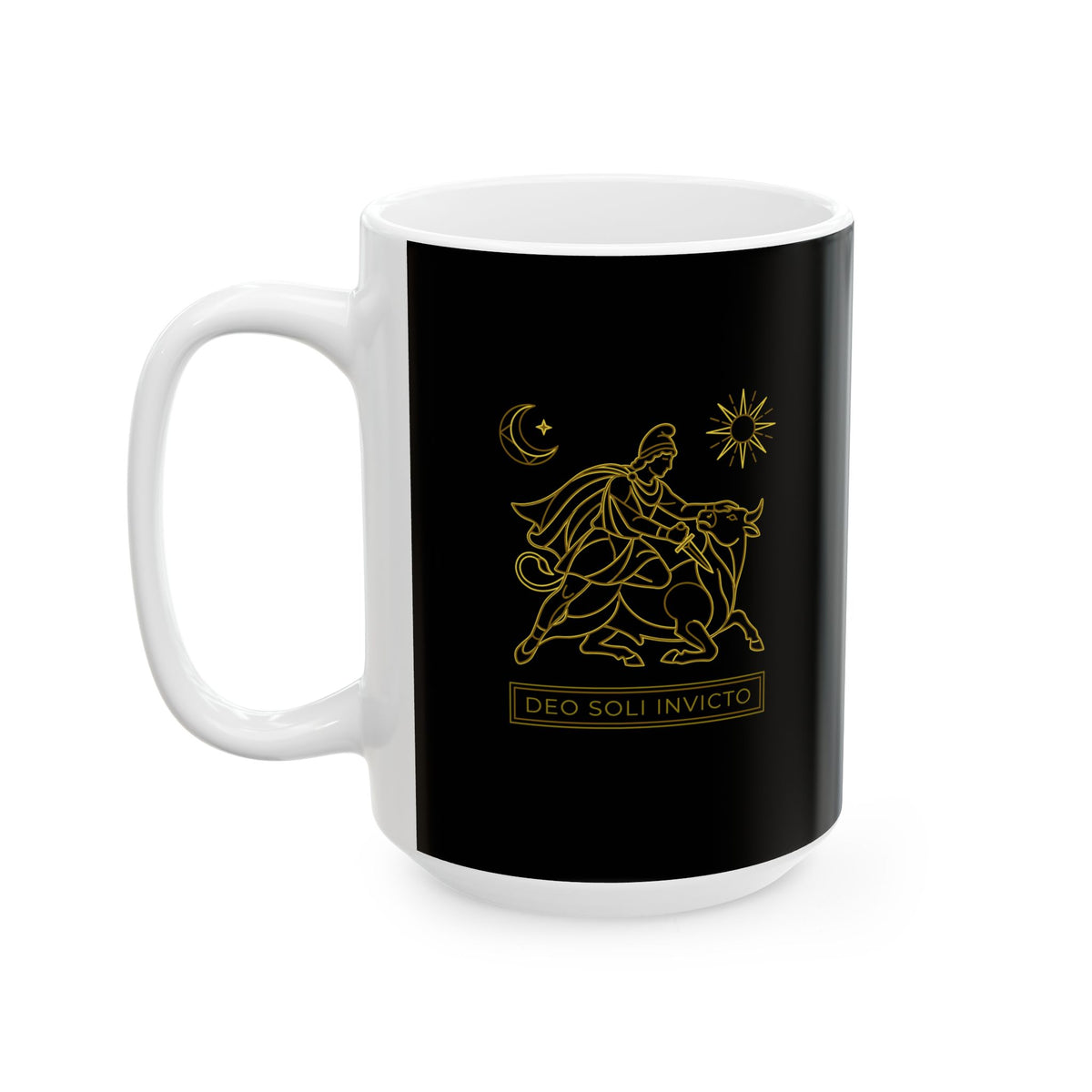 Cult of Mithras Sol Invictus Line Art Ceramic Mug, (11oz, 15oz)