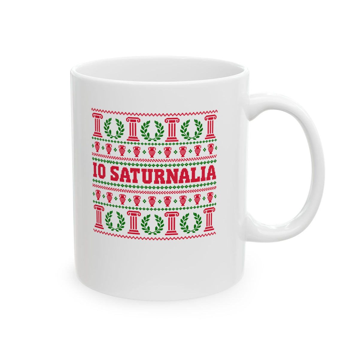 Io Saturnalia Ugly Sweater Ceramic Mug, (11oz, 15oz)